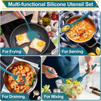 P&P CHEF Kitchen Utensil Set, 4 Pieces Non-stick Silicone Cooking Utensils - Image 5