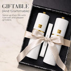 Wooden Salt and Pepper Grinder Set – Refillable Manual Salt and Pepper Mills - Image 6