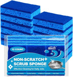 HOMEXCEL Sponges Kitchen 12pcs, Non-Scratch Scrub Dish Sponge Safe on Non-Stick - Image 6