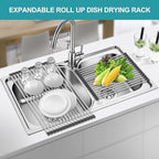 Extra Large Expandable Roll Up Dish Drying Rack, Over The Sink Drying Rack Sink - Image 4