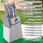 FULLHI 14pcs Knife Block Set, Dishwasher Safe Kitchen Knife Set - Image 8