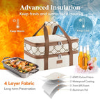 Lifewit Insulated Double Decker Casserole Carrier, Expandable Lasagna Lugger - Image 3
