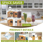 Skroam Cereal Containers Storage of 6, Airtight Food Storage Containers - Image 3