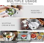 HaWare Mixing Bowls with Airtight Lids, 6-Piece Stainless Steel Salad Bowls - Image 6