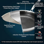 8 Inch Tri-Ply Stainless Steel Hybrid Frying Pan, Ceramic Nonstick Skillet - Image 2