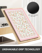 Rnivvi Dish Drying Mat for Kitchen Counter, XL 15 x 24" Cute Flower Theme - Image 5
