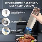 UNNEES Rechargeable Electric Salt and Pepper Grinder set of 2, gravity electric - Image 4