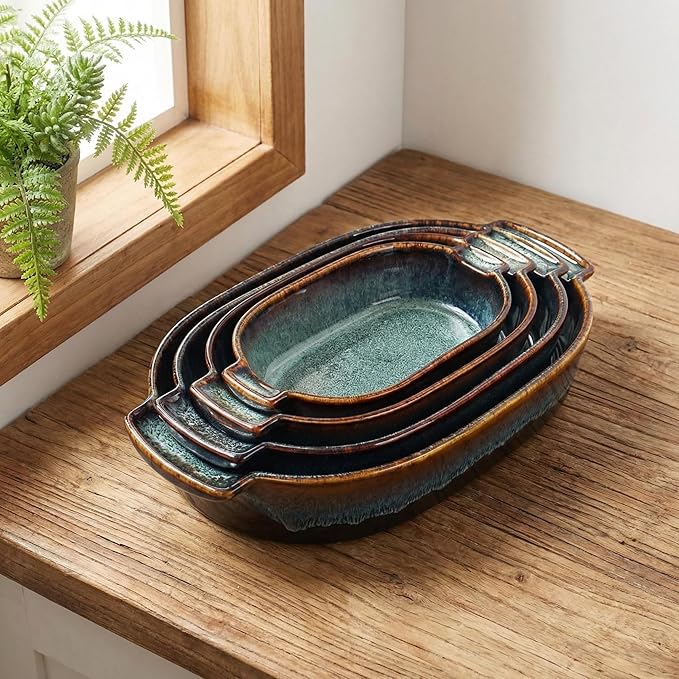Ceramic Oval Casserole Baking Dish, 1.8 Quarts Baking Dish - Image 4