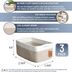 NaturalCozy 13.5”x8.5”x5.5” Storage Baskets - Image 2