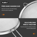 Walfos Large Fine Mesh Strainer 9.35" & 7.8", Stainless Steel Mesh Sieve - Image 4