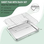 Homikit Cookie Sheet with Rack, 10 x 8 Inch Stainless Steel Cookie Sheets with - Image 2