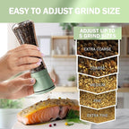 Home EC Premium Green Sea Salt and Pepper Grinder Set of 2 - Image 2