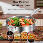 LOLYKITCH 8-10 Inch Tri-ply Stainless Steel Fry Pans and 6 QT Sauté Pan - Image 5