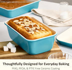 CAROTE 6-Piece Ceramic Baking Pans Set, Aluminized Steel Bakeware Sets - Image 3