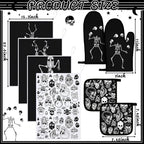 Leinuosen 8 Pcs Skull Kitchen Decor Set Kitchen Towels Gothic Oven Mitts and - Image 3