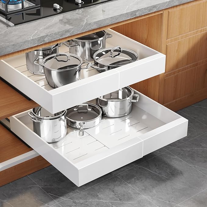 Seinloes 1 Pack Expandable Pull Out Cabinet Organizer 21" Deep by Seinloes