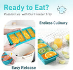 Silicone Freezer Tray With Lid Soup Freezer Container Molds with Steel - Image 5