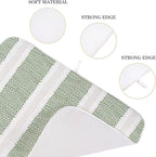 Boho Sage Green Dish Drying Mat 18 x 24 inch Modern Geometry Polka Dot Striped - Image 3