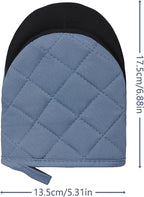 Short Oven Mitts, Heat Resistant 500°F, Silicone Grip Kitchen Gloves, Non-Slip - Image 2