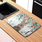 Easter Rabbit Dish Drying Mats for Kitchen Counter Easter Spring Watercolor - Image 6