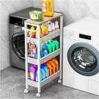Vivihomety Utility Slim Storage Cart, 4 Tier Small Rolling Kitchen Laundry Room by EndlessStorage
