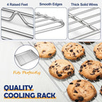 16 Inch Baking Sheet Pan with Rack Set, Joyfair Stainless Steel Toaster Oven - Image 4