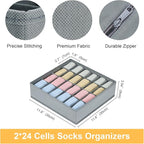 Joyoldelf Sock Drawer Organizer Divider 2 Packs Underwear Organizer, 24 Cell - Image 4