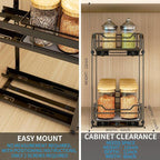 BOIVSHI Spice Rack Organizer for Cabinet, 2 Tier Pull Out Spice Organizer for - Image 4