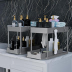 DEKAVA Under Sink Organizer 2 Pack，Bathroom Cabinet Organizer，2 Tier Sliding - Image 4