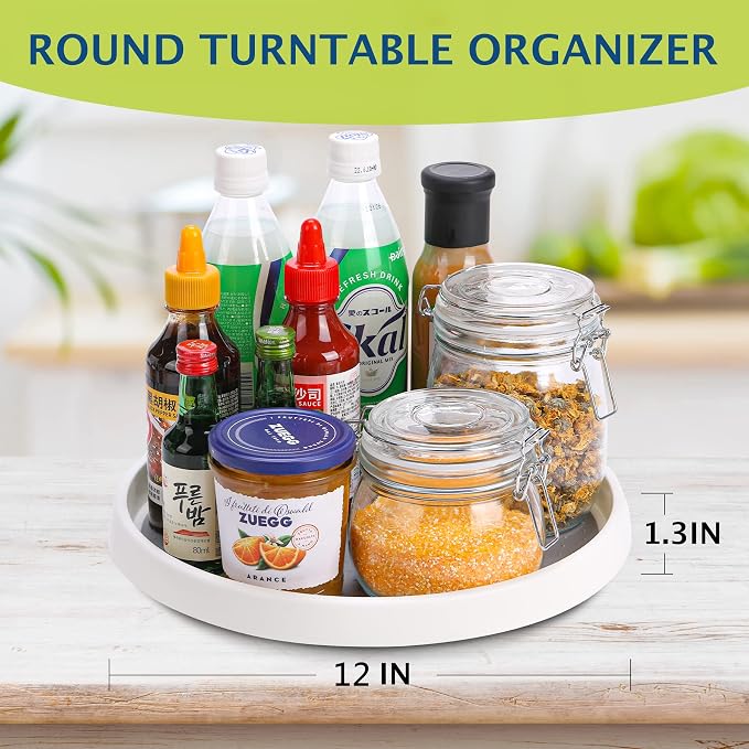 Lazy Susan Turntable, 12 Inch Non-Skid Lazy Susan Organizer - Image 4