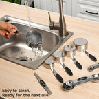 Magnetic Measuring Cups and Spoons Set, Strong N45 Magnets, 304 Stainless Steel - Image 6