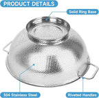 2PCS Colander for Kitchen, 3QT and 5QT, Stainless Steel Colander Strainer - Image 4