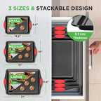 NutriChef 3-Piece Nonstick Kitchen Oven Baking Pans - Image 2