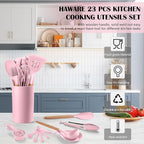 HaWare Kitchen Cooking Utensils Set, 23-Piece Silicone Kitchen Utensils Spatula - Image 3