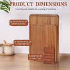 Solid Teak Wood Cutting Board Set One Piece Non Glued Large Thick Crack - Image 2