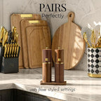 Wooden Salt and Pepper Grinder Set – Refillable Manual Salt and Pepper Mills - Image 3