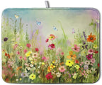 Spring Floral Dish Drying Mat for Kitchen Counter 18x24 Inch Sage Green Wild by Kwlegh