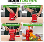 NutriChef 5 in 1 Cheese Grater & Shredder | 5 Different Blades - Image 2