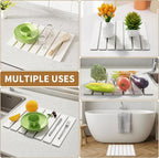 Stone Dish Drying Mat for Kitchen Counter, 15.5''x11.8'' Foldable Quick Dry - Image 7