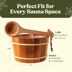 Red Cedar Sauna Bucket and Ladle Set 6L - Image 6