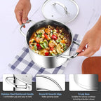 Stainless Steel Stock Pot 4 Quart, Homikit Induction Stockpot - Image 3