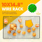 2 PCS Cooling Racks for Cooking and Baking, 14.8x10 Inches Stainless Steel - Image 2