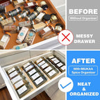 MIUKAA Clear Acrylic Spice Drawer Organizer, 4 Tier- 1 Set Seasoning Jars - Image 2