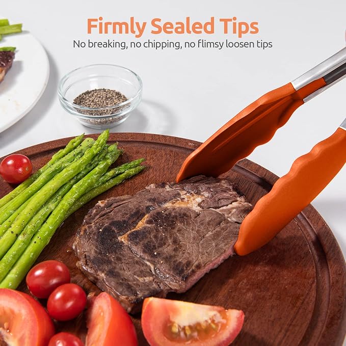 600ºF Heat Resistant Kitchen Tongs: U-Taste 9 inch Silicone Cooking Tong - Image 9