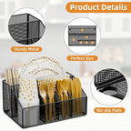 Metal Paper Plate Holder Dispenser, Disposable Paper Plate Utensils Holder - Image 7