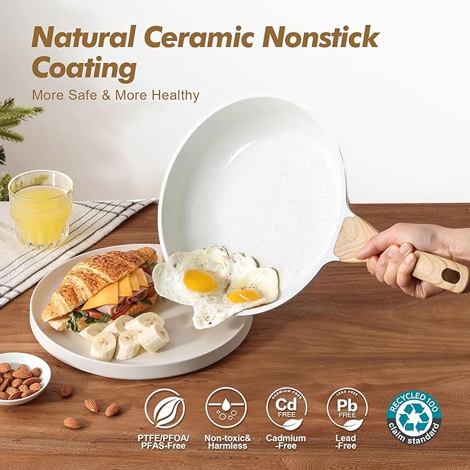 SENSARTE Nonstick Frying Pan Skillets, Healthy Cookware Chef's Pan, Free of - Image 2