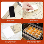 Silicone Baking Mat with Cookie Recipes, Extra Thick Silicone Mat - Image 5