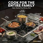 Gotham Steel Ceramax 12 Pcs Tri Ply Hybrid Stainless Steel Cookware Set - Image 3