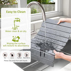 Large Stone Dish Drying Mat for Kitchen Counter, Collapsible Quick Dry Stone - Image 5