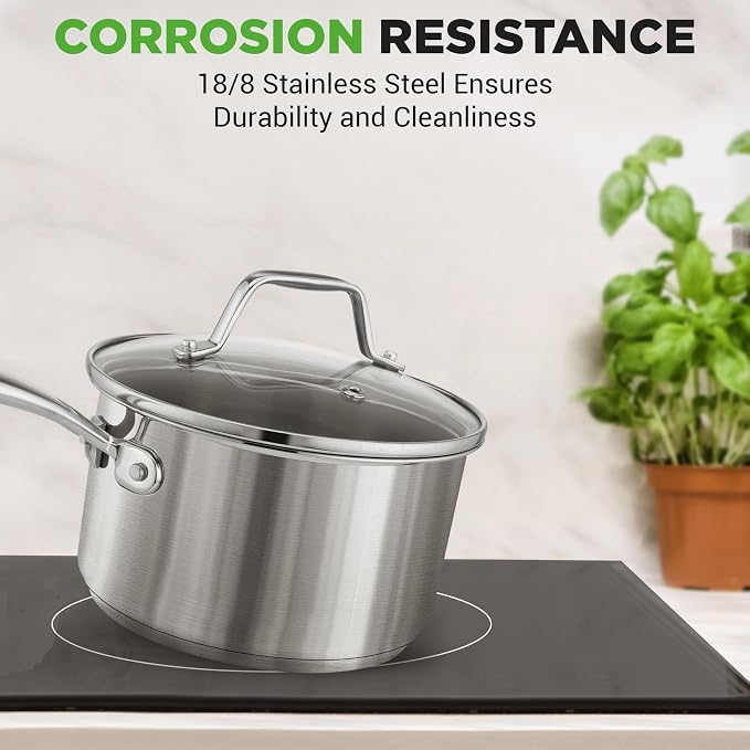 NutriChef 2-Quart Stainless Steel Saucepan - Image 7